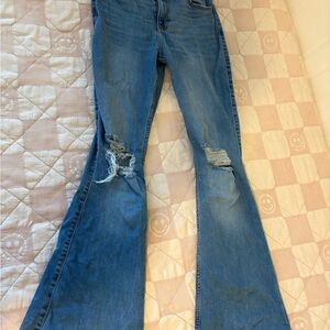 Hollister Blue Flare Wide Leg Jeans